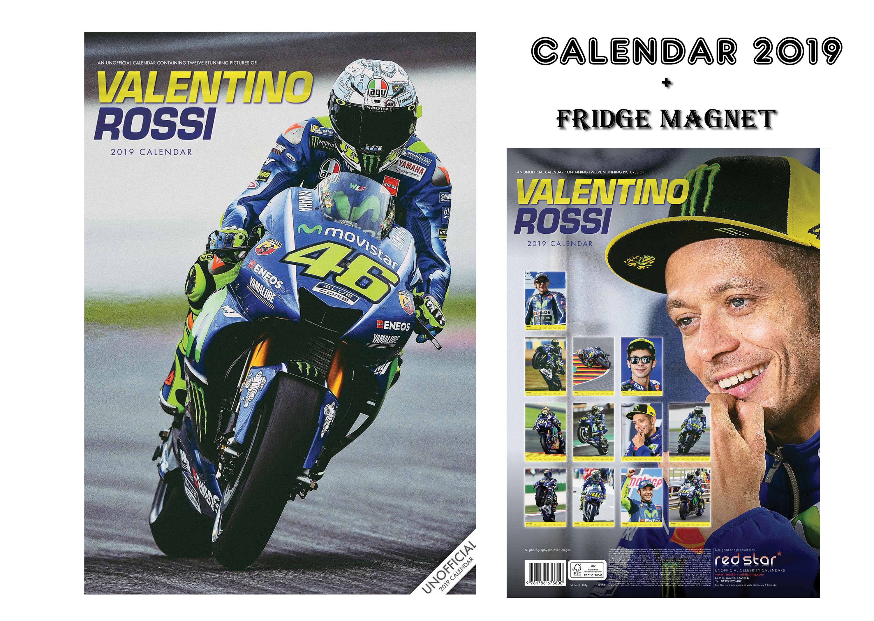 Valentino Rossi Calendar 2019 A3 Poster Size Valentino Etsy
