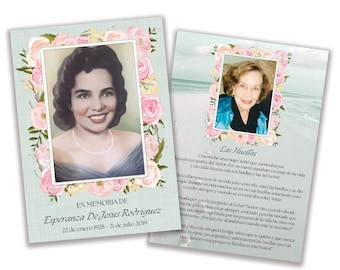 PRINTABLE | Las Huellas Footprints in the Sand Spanish Memorial Card | DIGITAL FILE