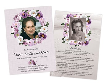 PRINTABLE | Las Huellas Footprints in the Sand Spanish Memorial Card | DIGITAL FILE
