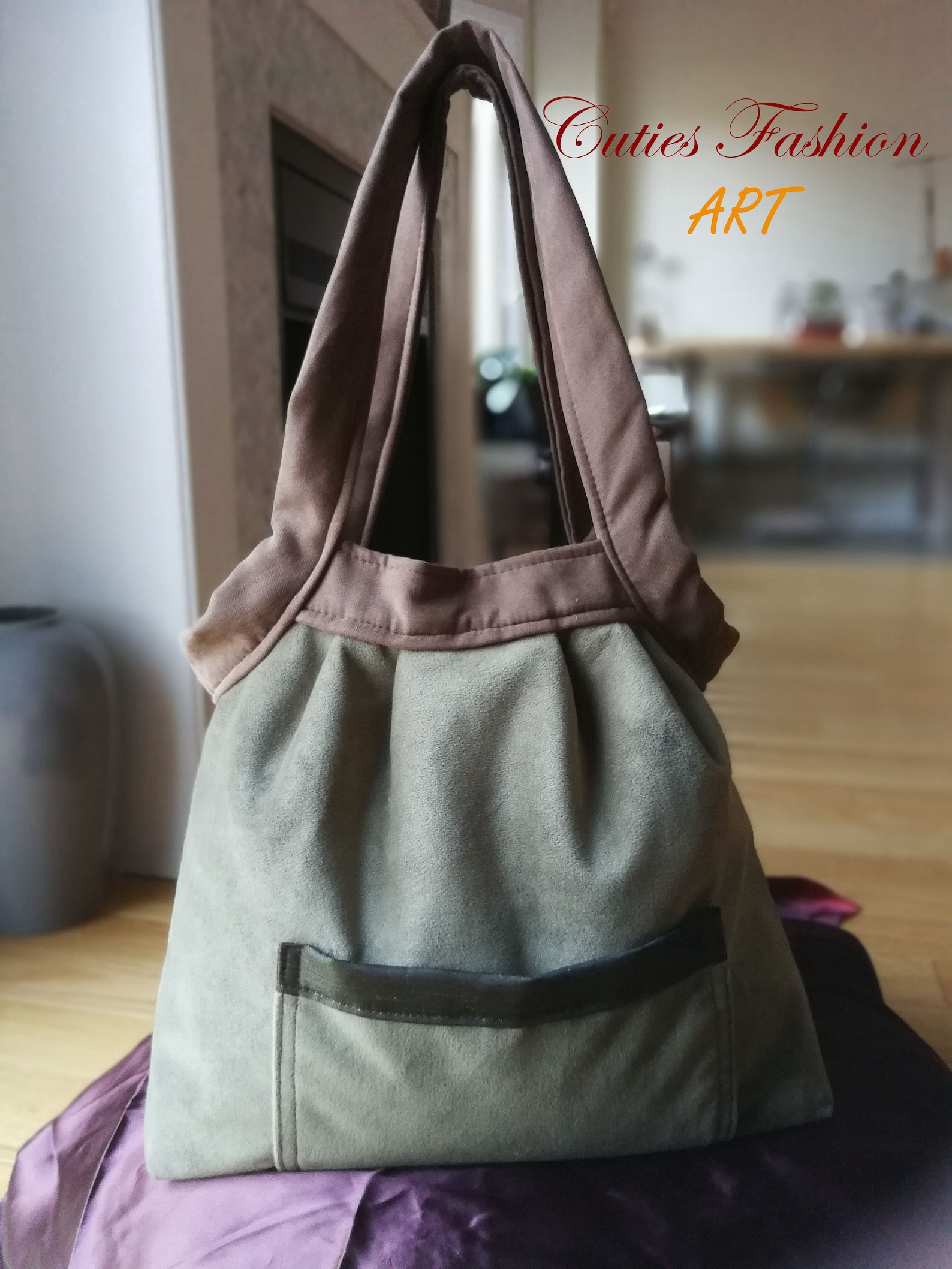 1805BAG-002-TUEQUOISE/OLIVE Reversible bag/tote | Etsy