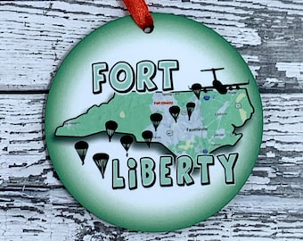 Fort Liberty Paratrooper Ornament: Military Keepsake Gift