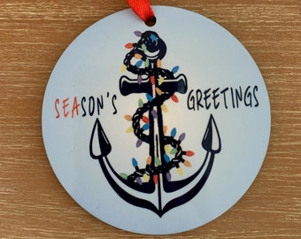 Anchor ornament with Christmas Lights