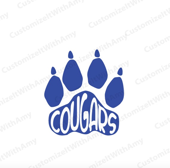 Cougars Paw Print Digital Design Svg Png Pdf Dxf Etsy Finland