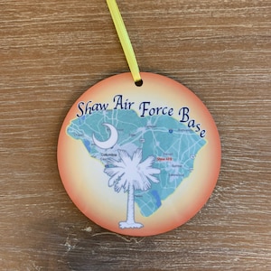 Shaw Air Force Base ornament: perfect keepsake or gift for military units, families, and service members!