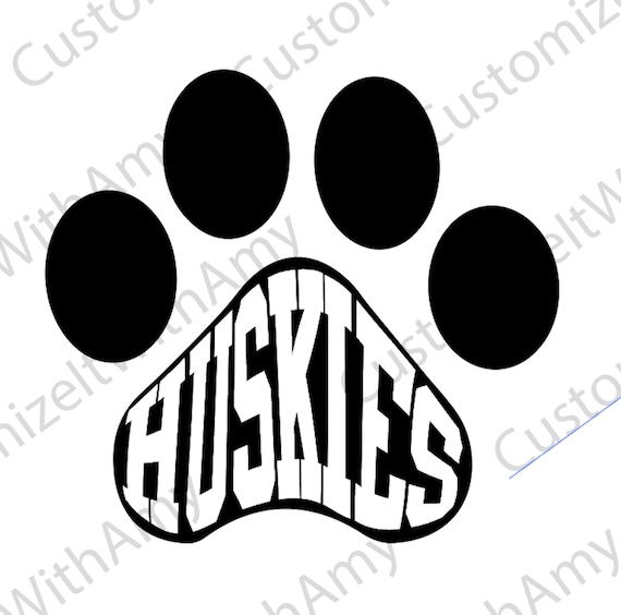 Huskies svg Huskies paw print Huskies vector design Etsy