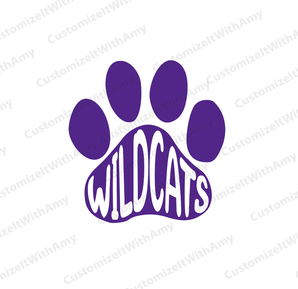 Wildcats Paw Digital Design: Svg Png Pdf Dxf - Etsy