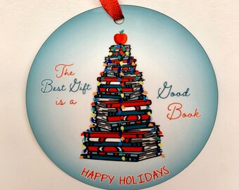 Personalized Book Lover Ornament, Librarian Gift