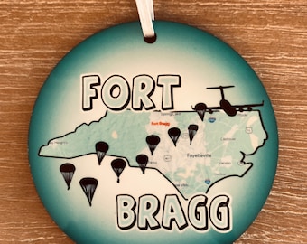 Fort Bragg, NC, paratrooper ornament: Great gift and personal keepsake