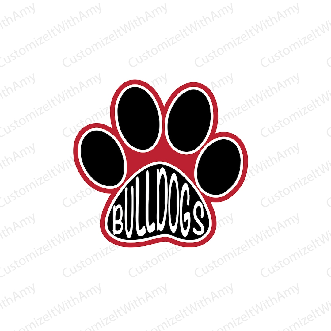 Bulldogs Paw Print Digital Design Svg, Png, Dxf, Pdf Etsy