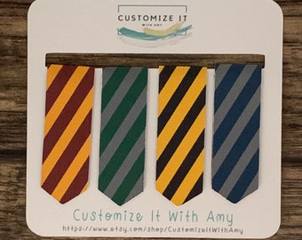 Wizard house magnetic bookmark ties: great gifts for the magical book lovers in your life!