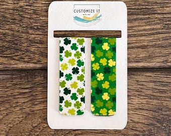Shamrock St. Patrick's Day magnetic bookmarks