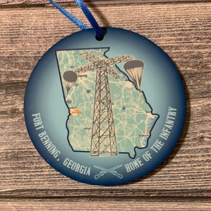 Fort Benning, GA, duty station ornament: great keepsake and gift!