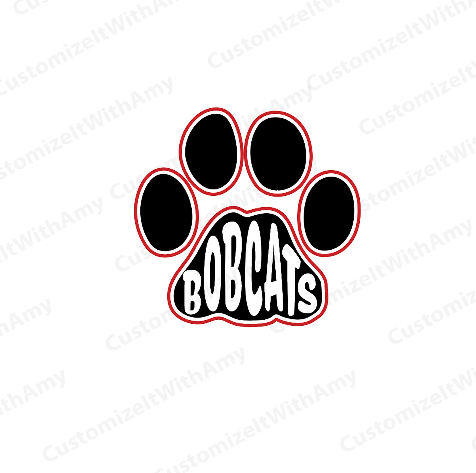 Bobcats paw school mascot svg pdf png dxf files included Etsy.de