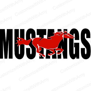 Mustangs mascot customizable digital design: svg, png, pdf, dxf