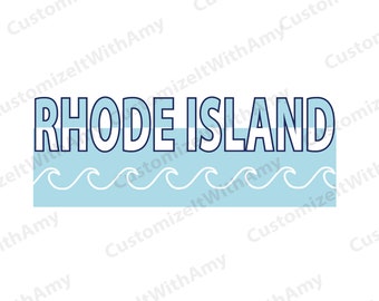 Rhode Island Waves Graphic Design (svg, png, pdf, dxf)