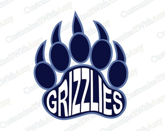 Design digitale della mascotte Grizzlies: file SVG, PDF, PNG e DXF inclusi