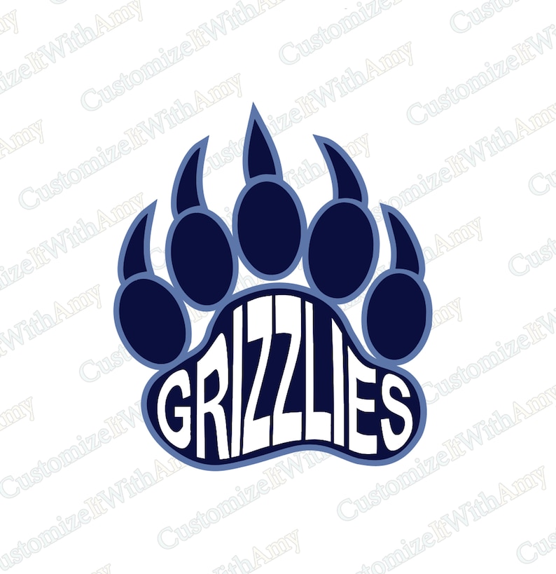 Grizzlies Mascot Digital Design: Svg, Pdf, Png, and Dxf Files Included ...