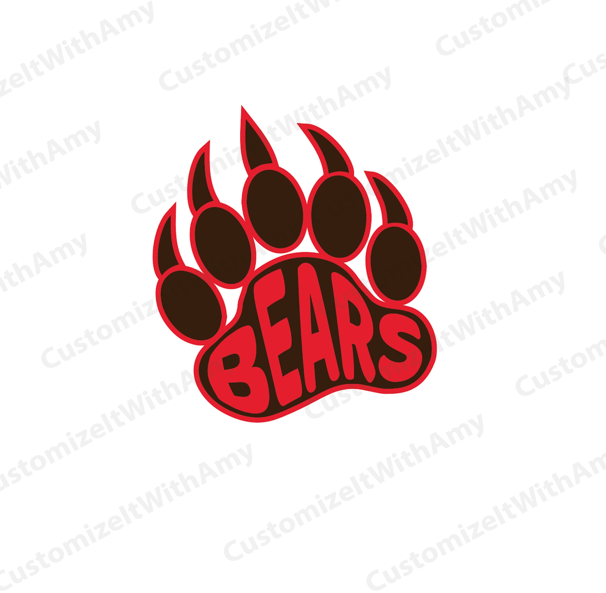 Bear Paw digital design: svg pdf png dxf | Etsy