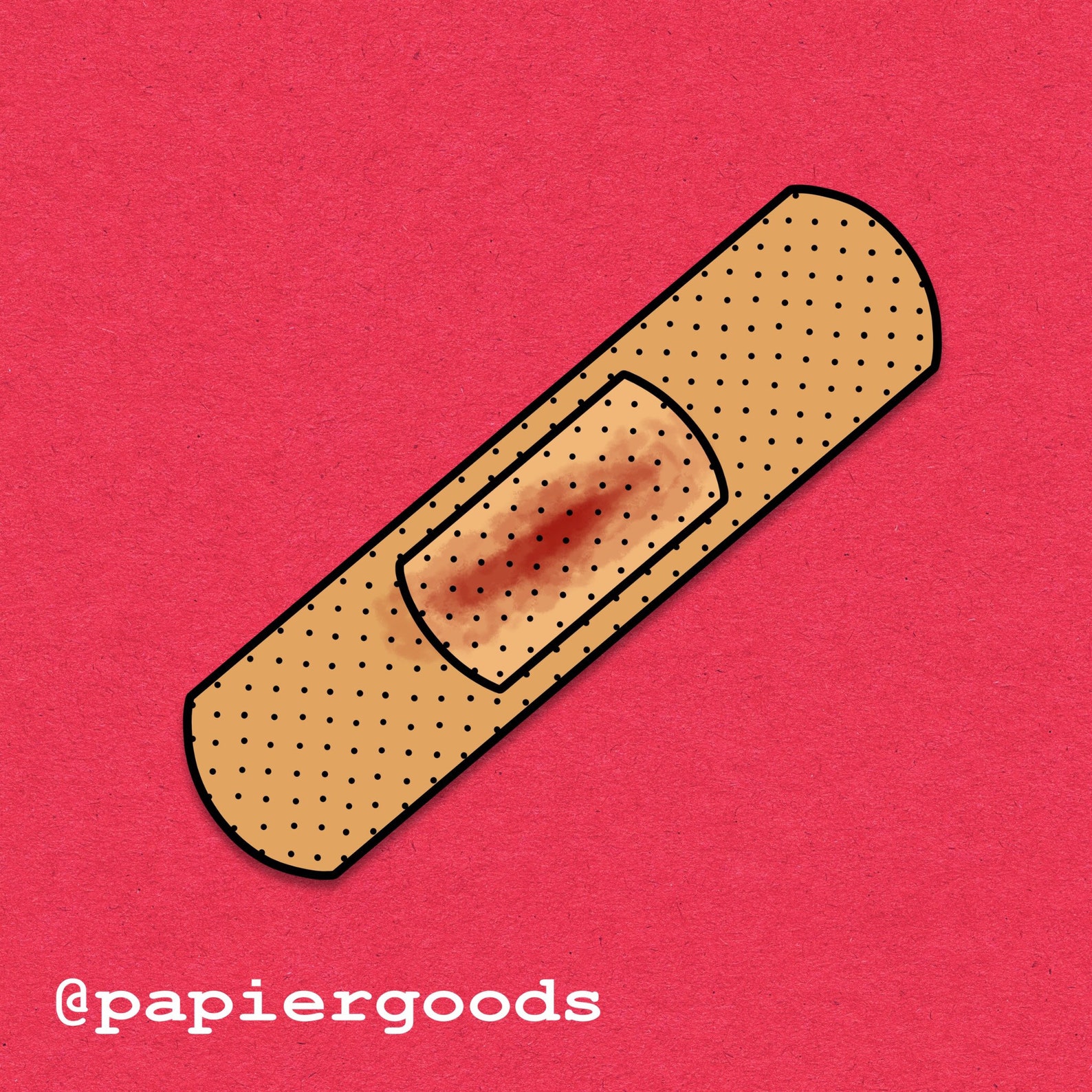 Bloody Bandage Sticker First Aid Bandaid Red Brown Etsy