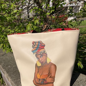 Boodschappentas van kunstleer en wasstof
