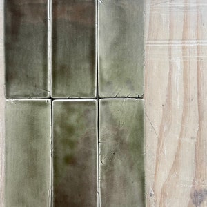 3x8 Handmade Ceramic Tile Backsplash Field Tile, 1 SQ FT, Kitchen and Bathroom Tile, Laundry Room or Fireplace Tile, Michigan Tile