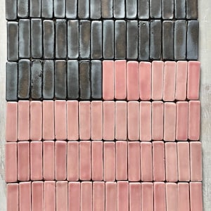 1x3 Handmade Handpainted Craftsman Ceramic Tile for Kitchen Backsplash Bathroom Tile Fireplace Tile Laundry Room Farmhouse Made in Michigan