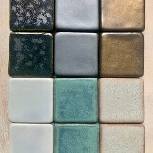 2x2 Handmade Ceramic Tile Glaze Sample Pack Kitchen Backsplash, Bathroom, Fireplace Tile, Shower Tile, Moroccan, Farmhouse, Michigan Tile image 3