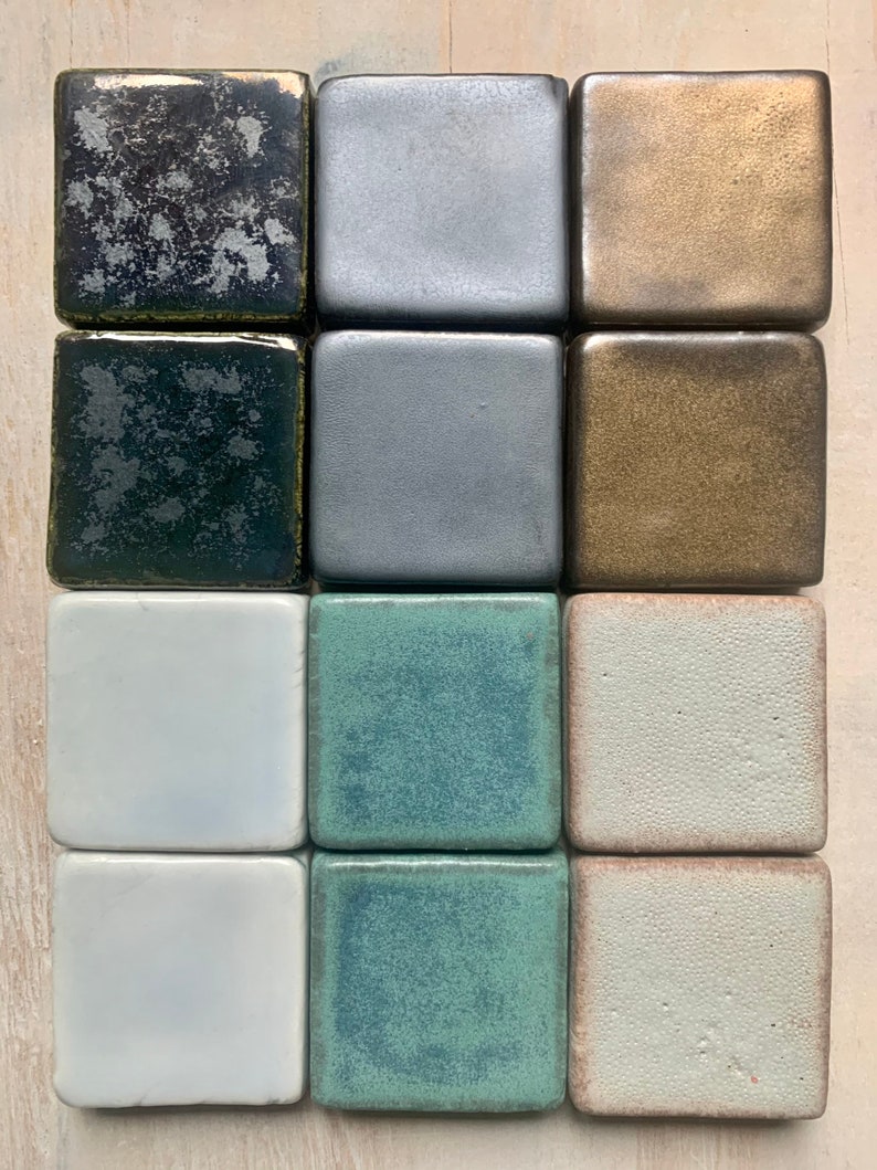 2x2 Handmade Ceramic Tile Glaze Sample Pack Kitchen Backsplash, Bathroom, Fireplace Tile, Shower Tile, Moroccan, Farmhouse, Michigan Tile image 3