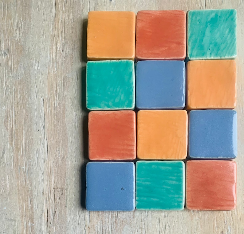 2x2 Handmade Ceramic Tile Glaze Sample Pack Kitchen Etsy