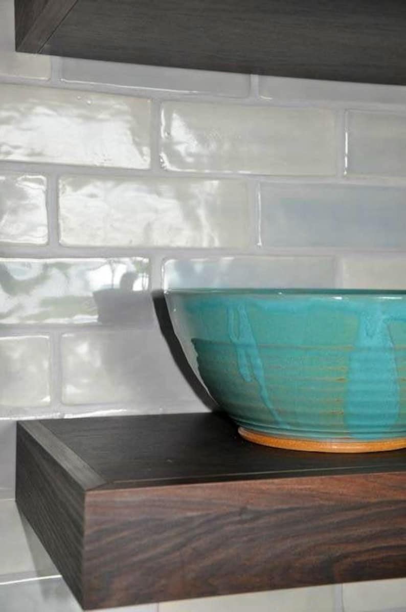 ceramic field tile backsplash