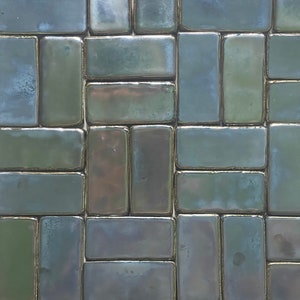 2x4 Handmade Handpainted Ceramic Tile for Home Installation Backsplash Kitchen Bathroom Michigan made Craftsman Tile