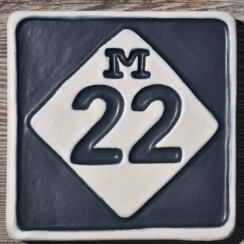 Ceramic M 22 Michigan 5x5 Art Tile Sleeping Bear National Etsy