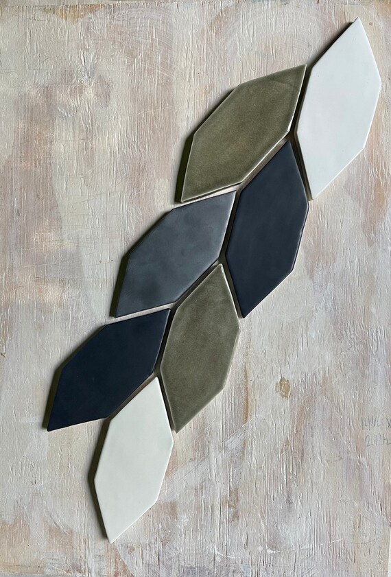 3x8 Handgemachte Geometrische Keramik Kuchen Backsplash Etsy