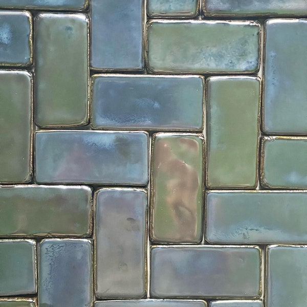 2x4 Handmade Handpainted Ceramic Tile for Home Installation Backsplash Kitchen Bathroom Michigan made Craftsman Tile