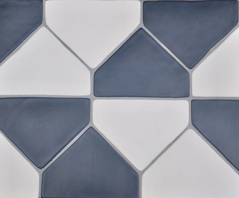 5x7 Grand Polygon Hexagon Ceramic Tile Backsplash Kitchen Bath Fireplace Home Decor Star Retro Black And White