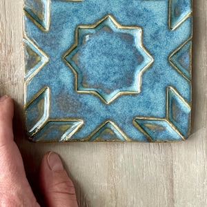 5x5 Handmade Moroccan Ceramic Kitchen Backsplash Tile, 1 SQ FT Bathroom Tile , Bohemian Fireplace, Michigan Tile