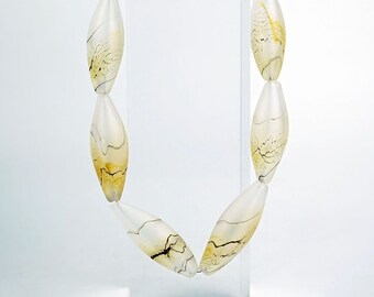Handmade Modern Lampwork beads Art Handmade Glass Hollow Beads For Necklace Glass Beads Craft Contemporary.