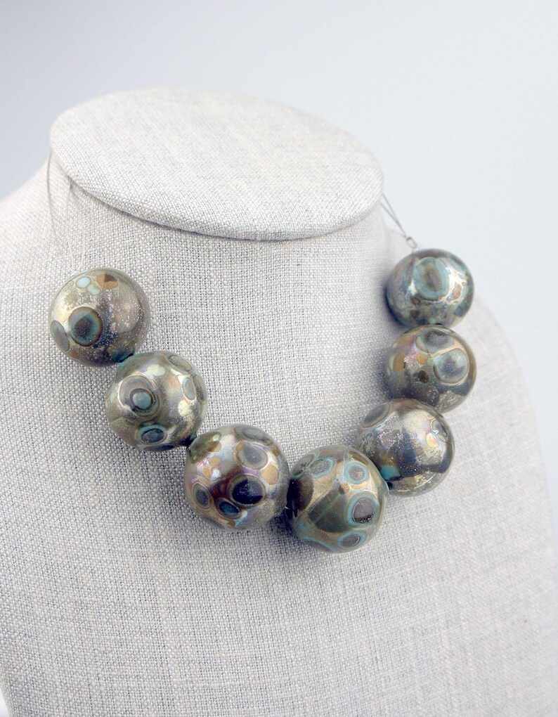 Lampwork Beads For Jewelry Supplies Handmade Glass Beads For Necklace Beaded Bracelet Lampwork Beads Jewelry Sets Pattern Beads Art Beads
