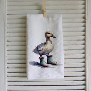 Waffle Tea Towels Kitchen Gifts Farmhouse Rubber Ducky Duck Decor Farm Animal Kitchen Decor Farm Theme Cute Duck Gift Housewarming