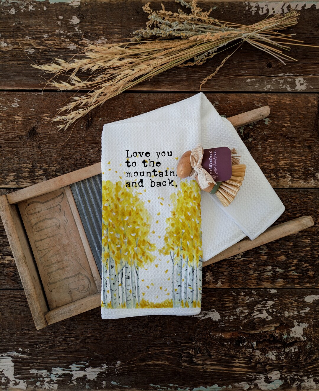 Aspen Trees Waffle Tea Towel: Mountain Farmhouse Kitchen Decor - Etsy