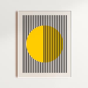 Bauhaus Poster, Bauhaus Exhibition Poster, Bauhaus Wall Art, Walter Gropius Print Premium, Yellow Circle, B6