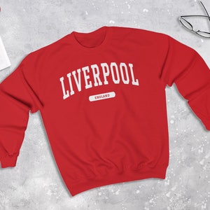 Liverpool England College Style Sweatshirt, Liverpool Sweater