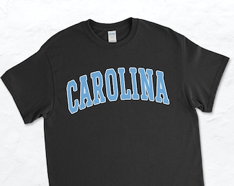 Carolina College Stijl T-Shirt, Carolina Blauw T-Shirt, Carolina College Tee (Unisex)
