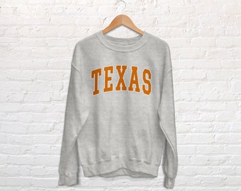 Texas Orange College Style Crewneck Sweatshirt
