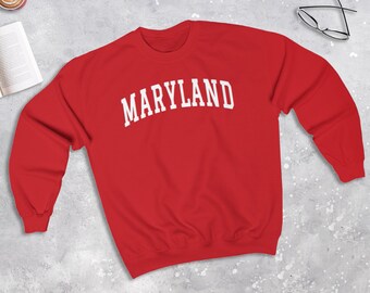 Maryland College Style Sweatshirt, Maryland Sweater (Unisex)