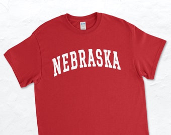 Nebraska College Style T-Shirt, Nebraska T-Shirt, Nebraska College Tee (Unisex)