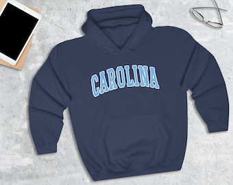 Carolina College Style Blauer Kapuzenpullover (Unisex)
