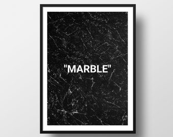 Marble Poster, Quotation Marks Wall Art, Marble Texture Poster, White Poster