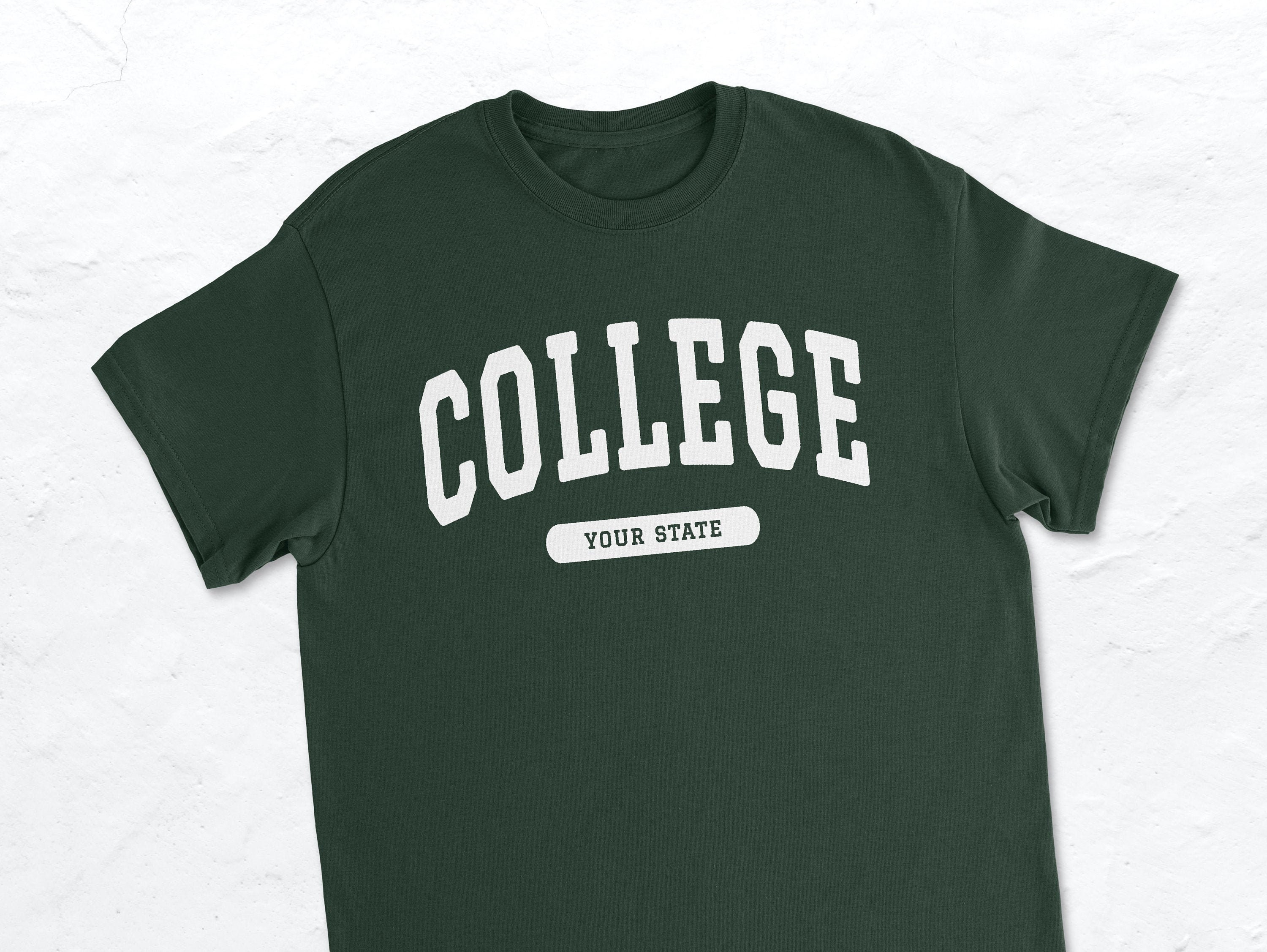 Custom Personalized College Style T Shirt Customized T Shirt Etsy