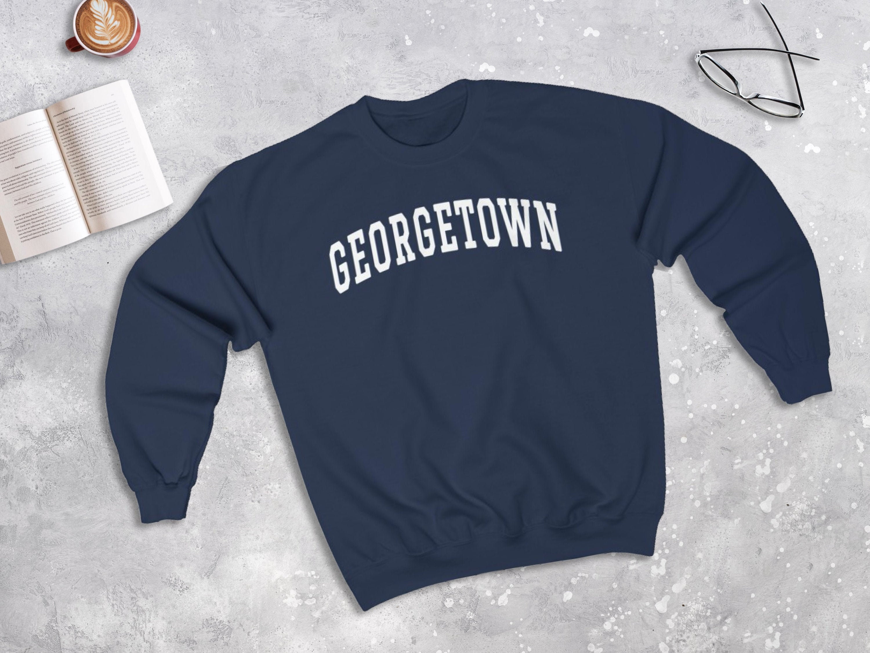 Georgetown College Style Sweatshirt Georgetown - Etsy Israel